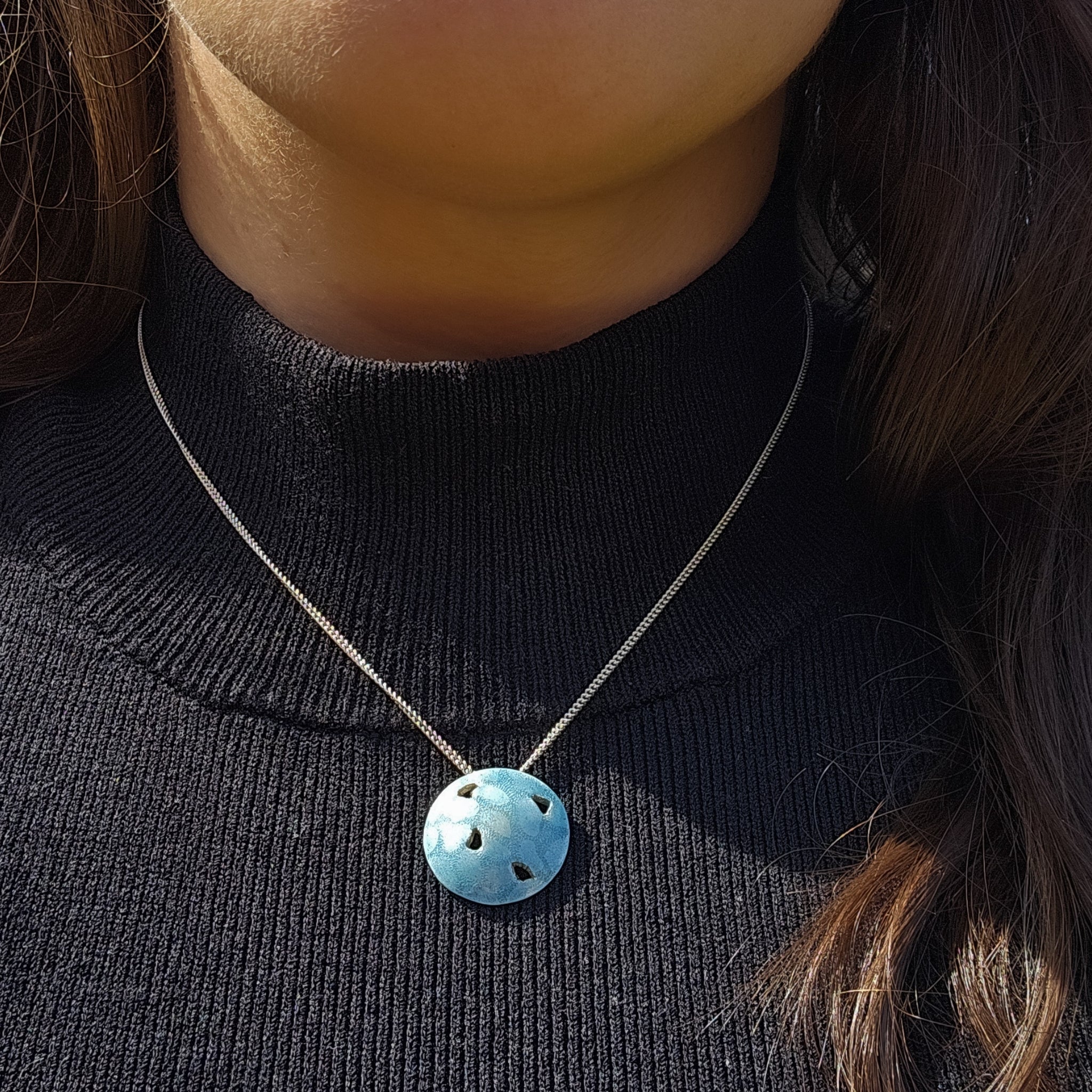 Enameled Sterling Silver Llwybr Llechi Necklace